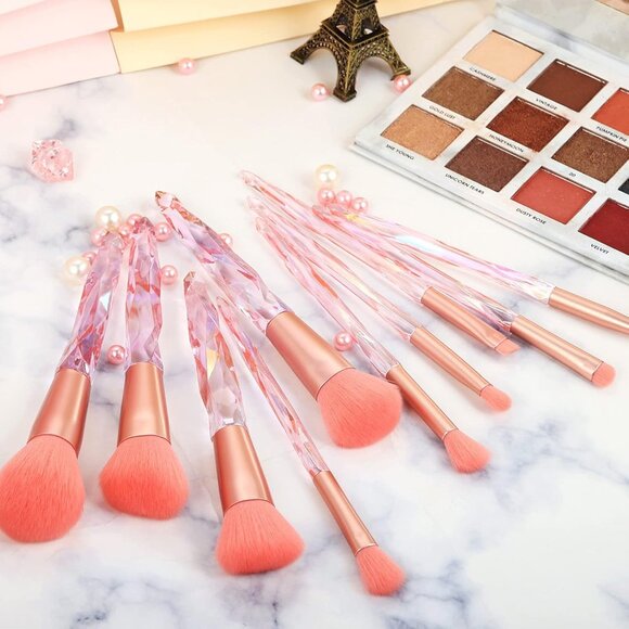 🆕 Makeup Crystal Brushes Set Highlighter Foundation Liquid Professional Design - Picture 5 of 6
